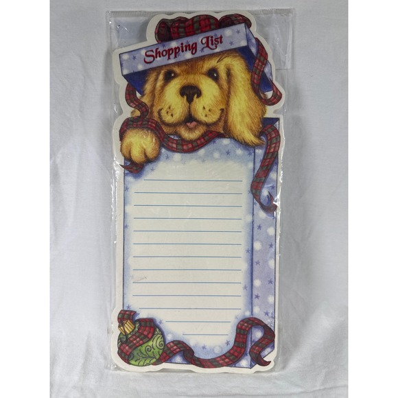 Martin Designs Other - Vintage 2002 Martin Designs Golden Retriever Puppy Magnetic Shopping List Pad
